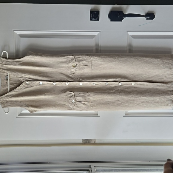 St. John's Bay Linen Blend Sleevelss Button Down Midi Dress - Picture 1 of 7